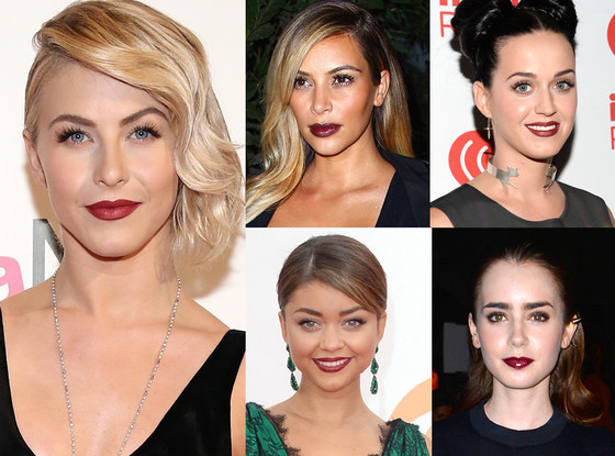 Dark Lipstick, Katy Perry, Kim Kardashian, Julianne Hough, Sarah Hyland, Lily Collins Dark Lipstick, Katy Perry, Kim Kardashian, Julianne Hough, Sarah Hyland, Lily Collins